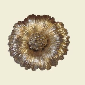 Monet Gold Tone Floral Starburst Brooch Vintage